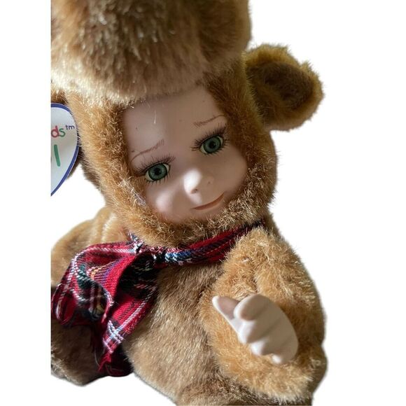 New Geppeddo Cuddle Kids 2001 Morris Moose Plush Porcelain Doll 9″ - Picture 2 of 11